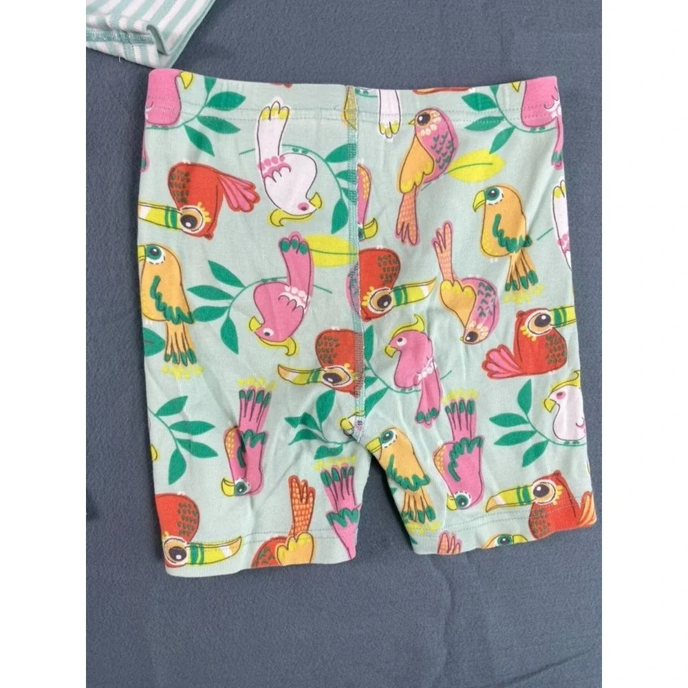 Hanna Andersoon Pajama Set Little Girl Sz 8 Y Bird Print Organic Cotton Summer